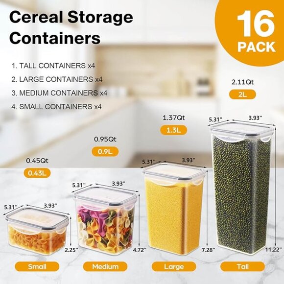 NEW IN BOX! Airtight BPA-Free Stackable Food Storage Containers w/Sealing Lids - Picture 2 of 15